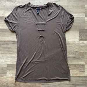 Women’s Size Small Beige V Neck Shirt